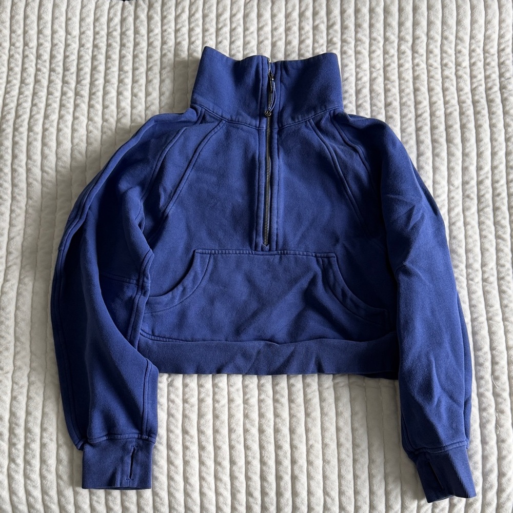 Lululemon Scuba Oversized Funnel Neck Half Zip Psychic Blue XS/S